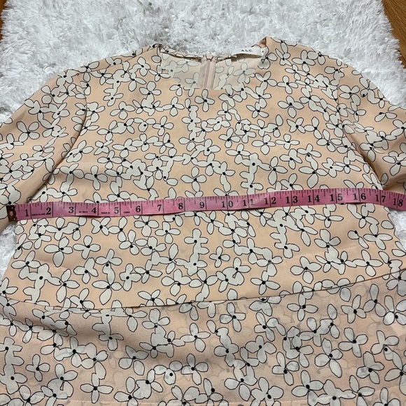 A.L.C. Silk Floral Tiered Shirt Women's Size 4 - Picture 6 of 13